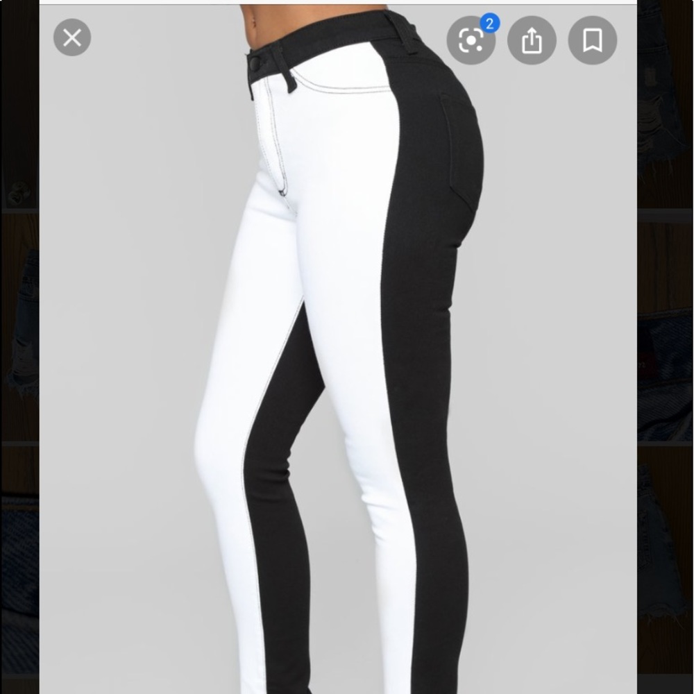 Fashion Nova black & white jeans